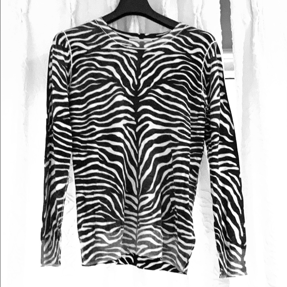 Michael Korshak zebra print sweater